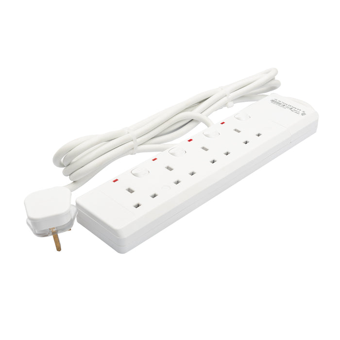 Trailing Socket 13A 4 Way - 3m