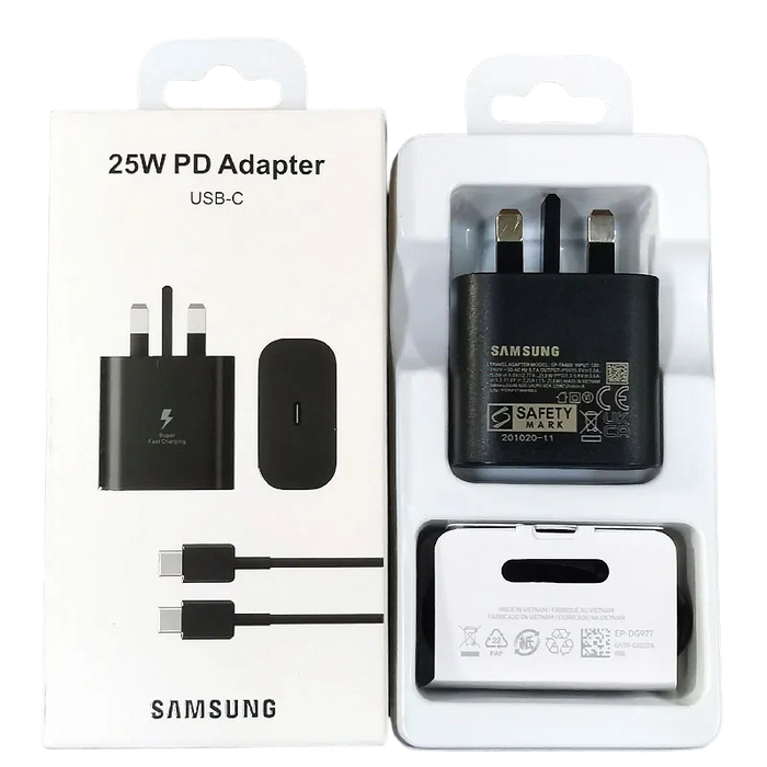 Samsung 25W UK Plug PD Super Fast Charging Adapter For (Type-C to Type-C)