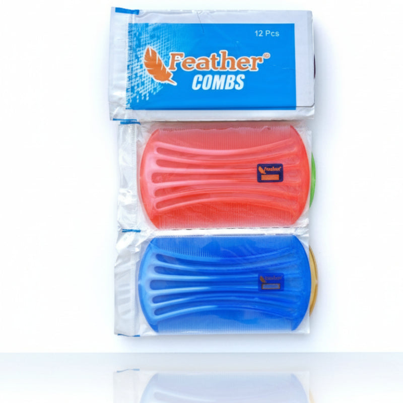 Feather Double-Sided Fine-Tooth Comb for Lice & Nits Removal - 2pcs