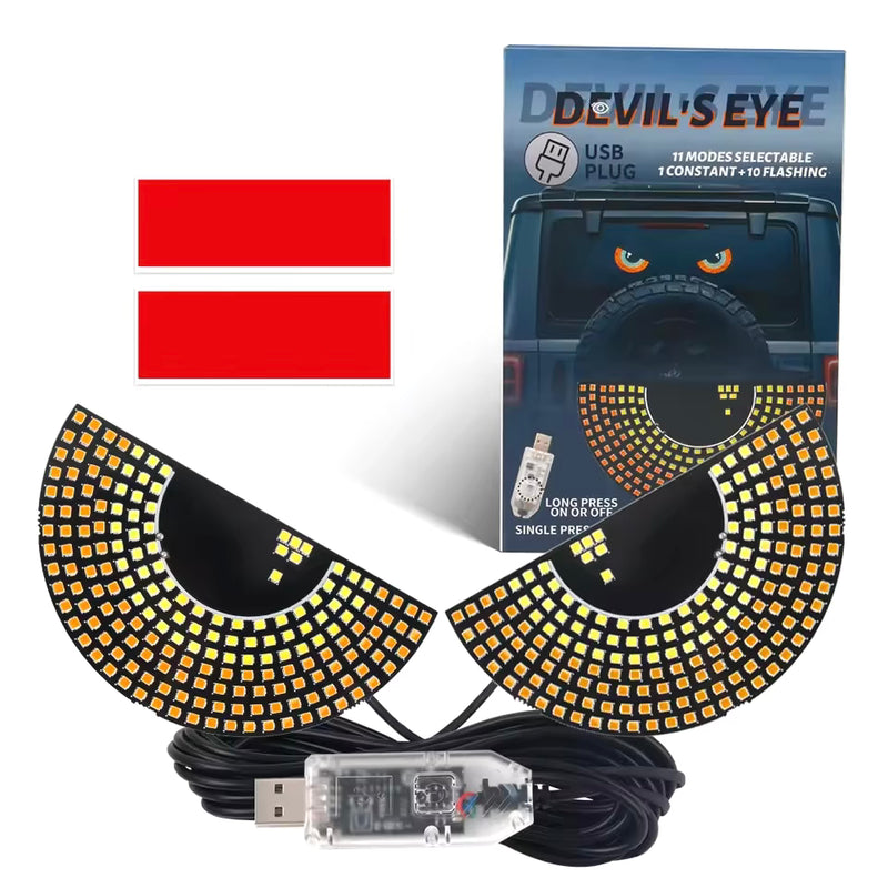 2X Devil's Eye LED Light Car Eye Light Truck Dynamic LED Light for Car Window
