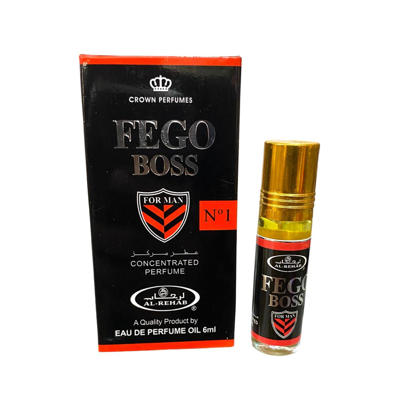 AL-REHAB Crown Perfumes FEGO BOSS For Man Concentrated Attar Perfume - 6ml