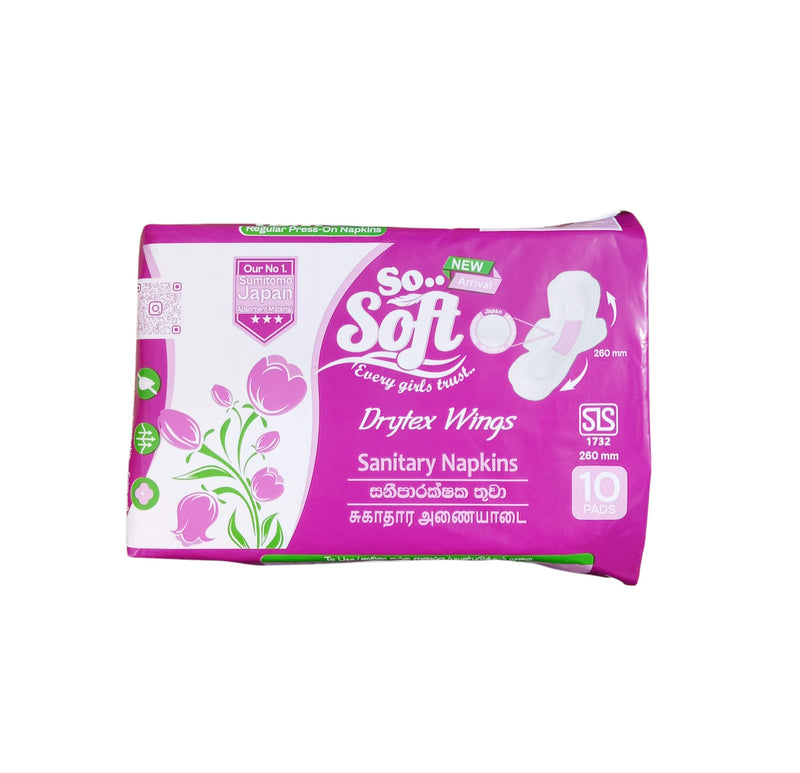 So Soft Drytex Wings the premium sanitary napkin (10Pads)
