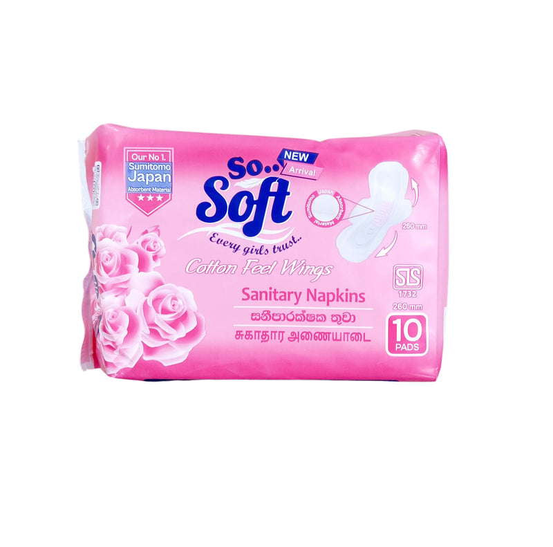 So Soft Cotton Feel Wings the premium sanitary napkin (10Pads)