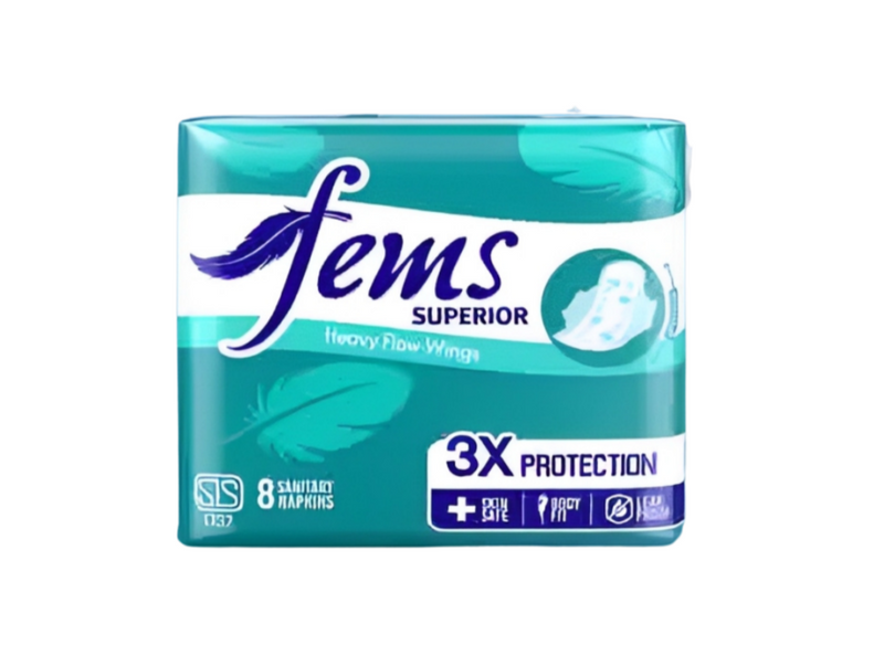 Fems Superior Heavy Flow Wings Napkins (8Pads)