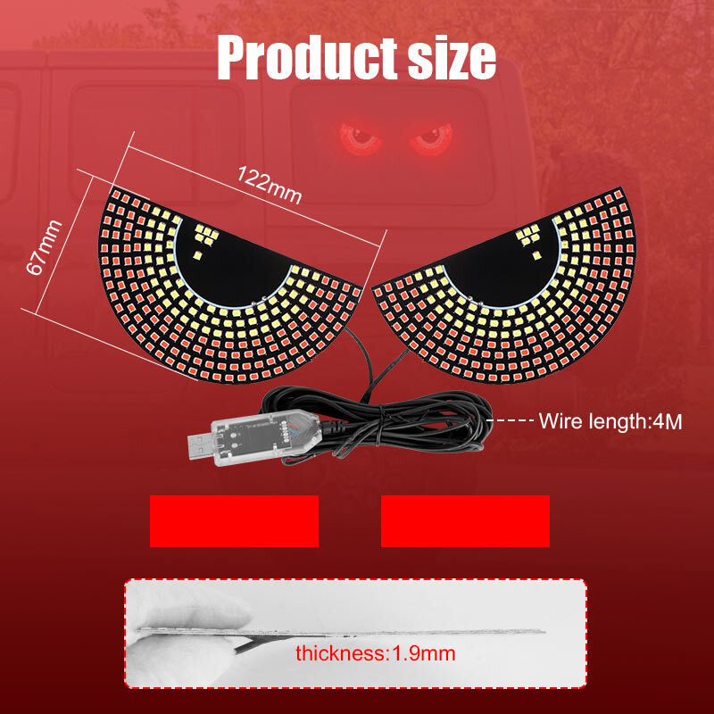 2X Devil's Eye LED Light Car Eye Light Truck Dynamic LED Light for Car Window