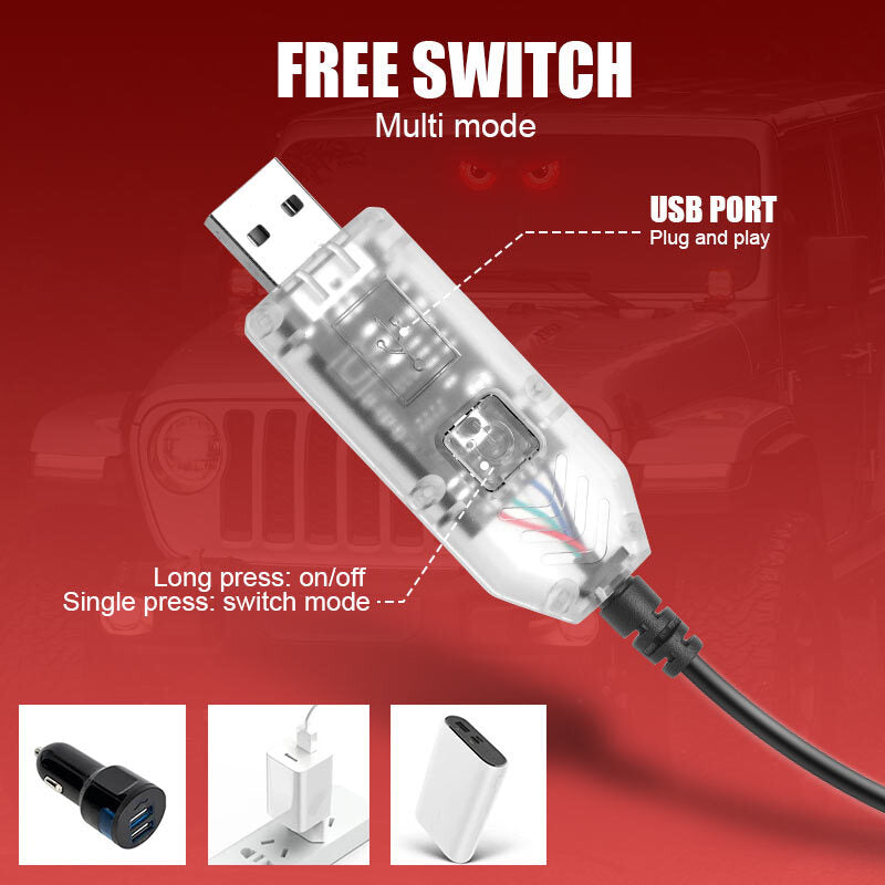 2X Devil's Eye LED Light Car Eye Light Truck Dynamic LED Light for Car Window