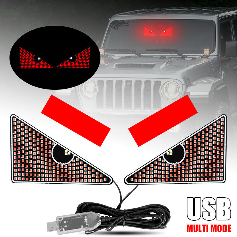 2X Devil's Eye LED Light Car Eye Light Truck Dynamic LED Light for Car Window