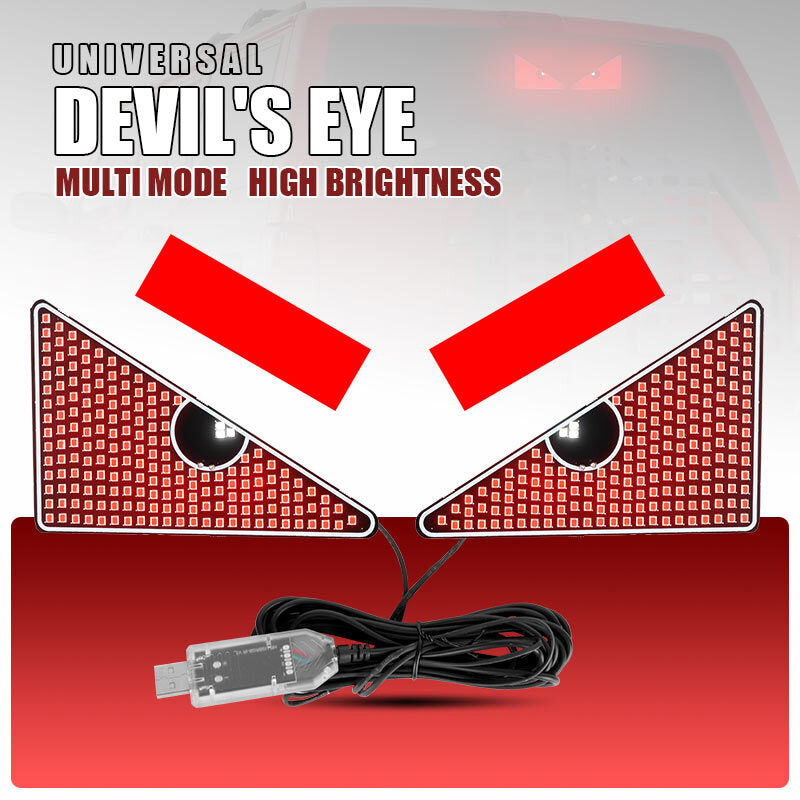 2X Devil's Eye LED Light Car Eye Light Truck Dynamic LED Light for Car Window