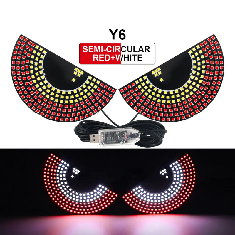 2X Devil's Eye LED Light Car Eye Light Truck Dynamic LED Light for Car Window