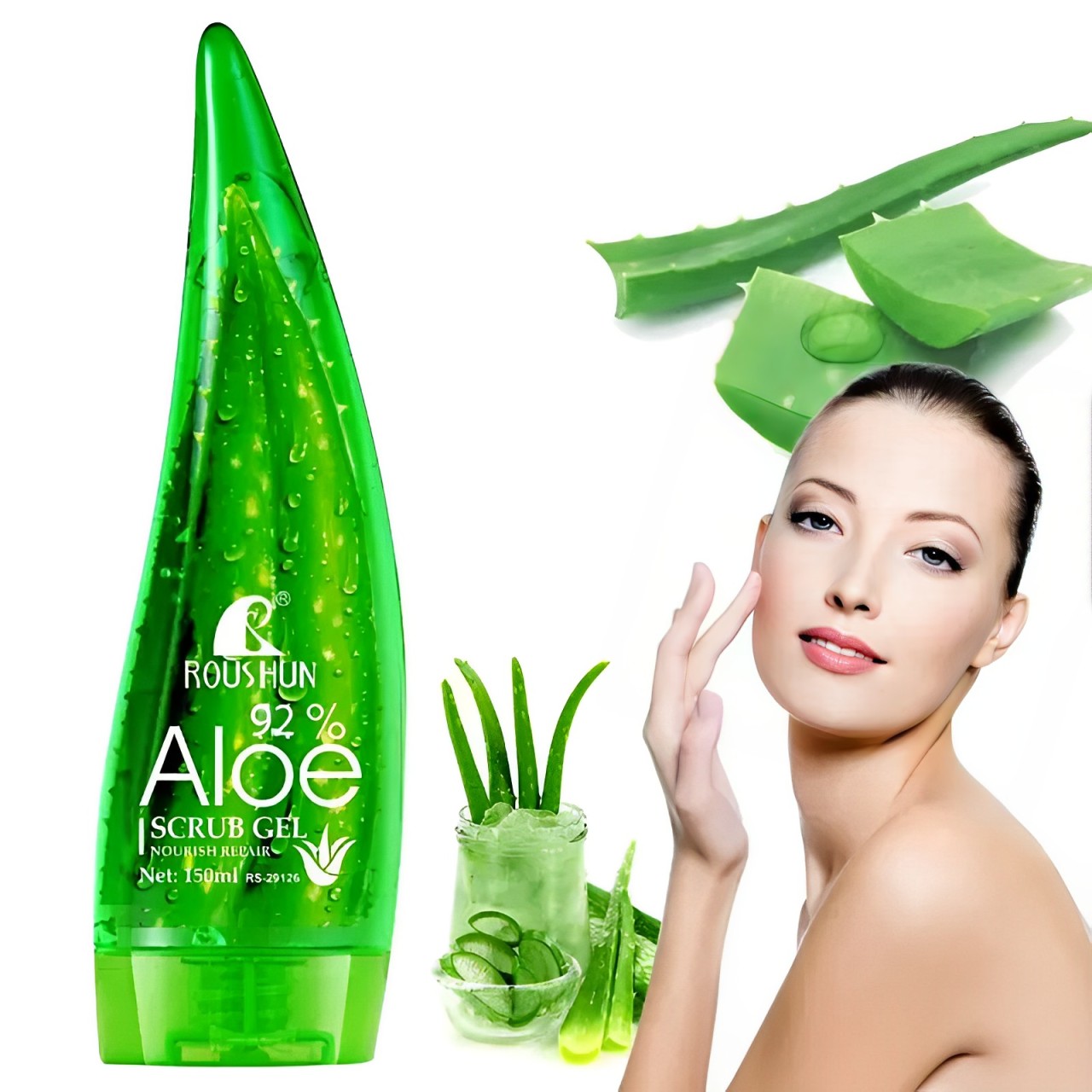 Roushun 92% Aloe Scrub Gel Nourish Repair