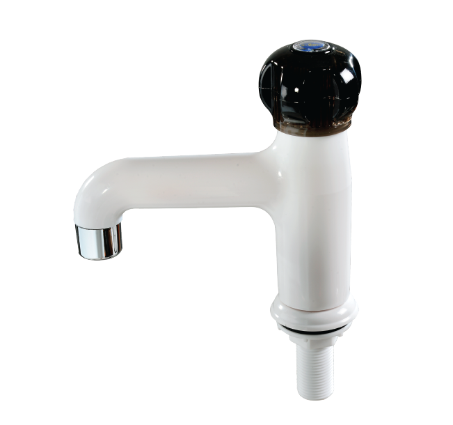 Tall Pillar Tap Round Handle Black