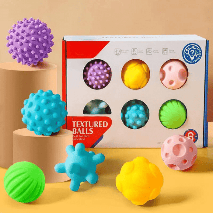 Textured Squeeze Bath Balls Toy with Sounds for Babies