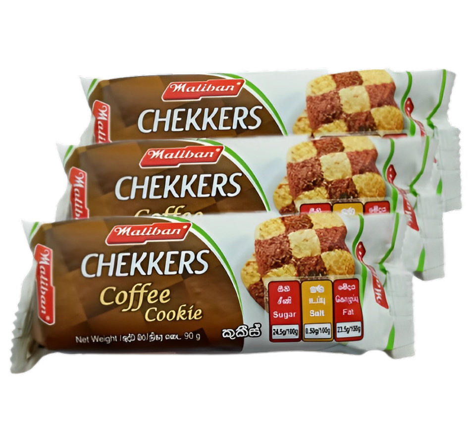 Maliban Chekkers Coffee Cookies Biscuit - 90g