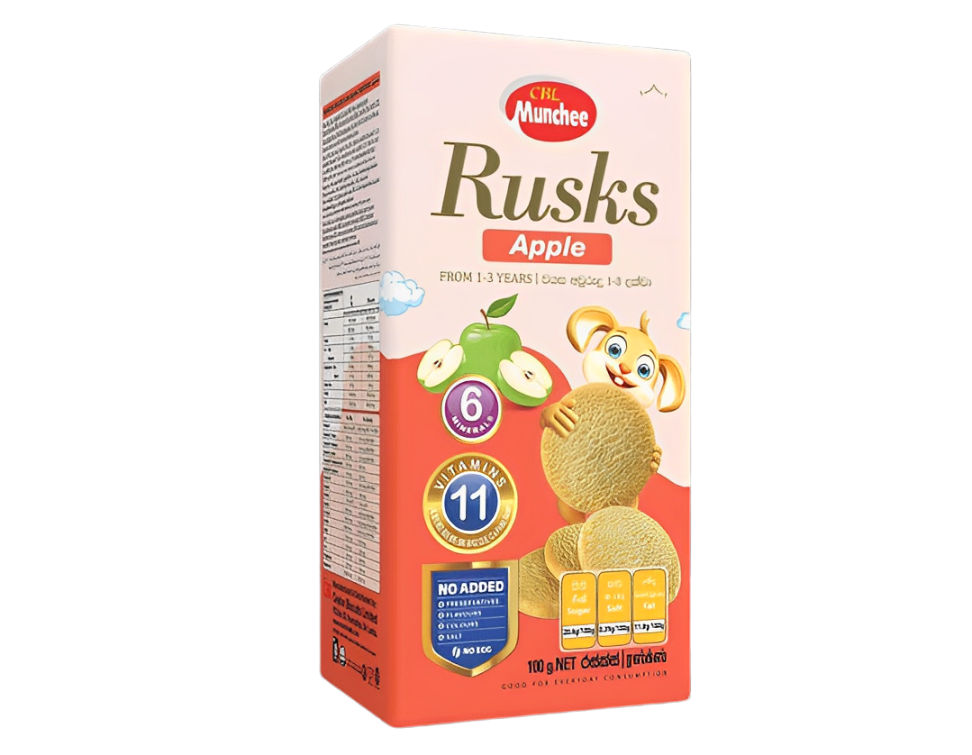 Munchee Baby Rusks (Apple) Biscuits - 100g — QBAY