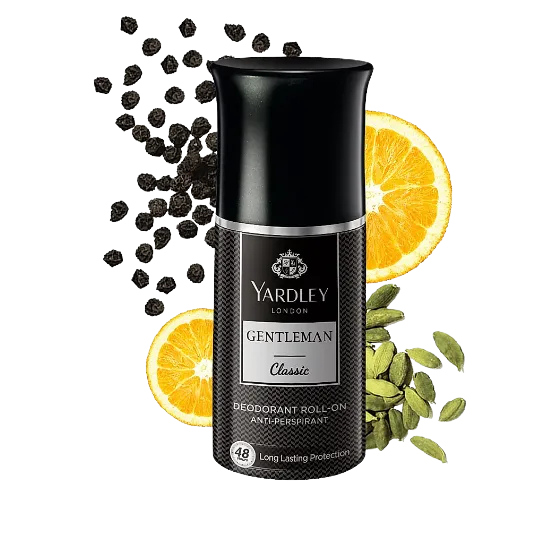 Yardley London Gentleman Classic Deodorant Roll-Onl 48H Long Lasting Scent - 50ml