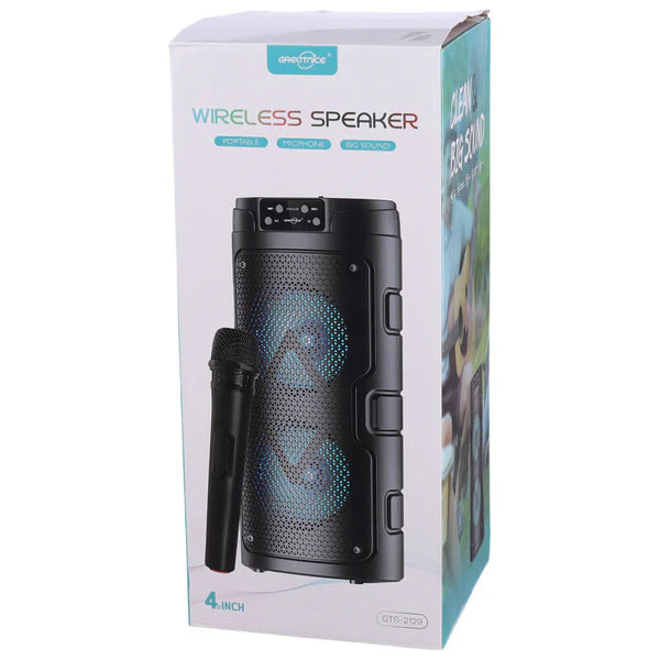 GREATNICE GTS-2129 Wireless Bluetooth Speaker with LED Light, USB, FM Radio, AUX & TF Card Support