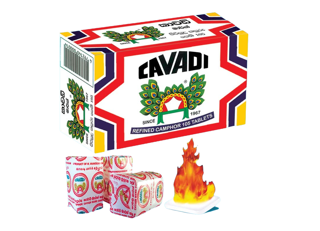 காவடி சுத்திகரிக்கப்பட்ட கற்பூரம் 1 பேக் 105 மாத்திரைகள் எரியக்கூடிய வலுவான நறுமணம் கொண்ட கட்பூரம்