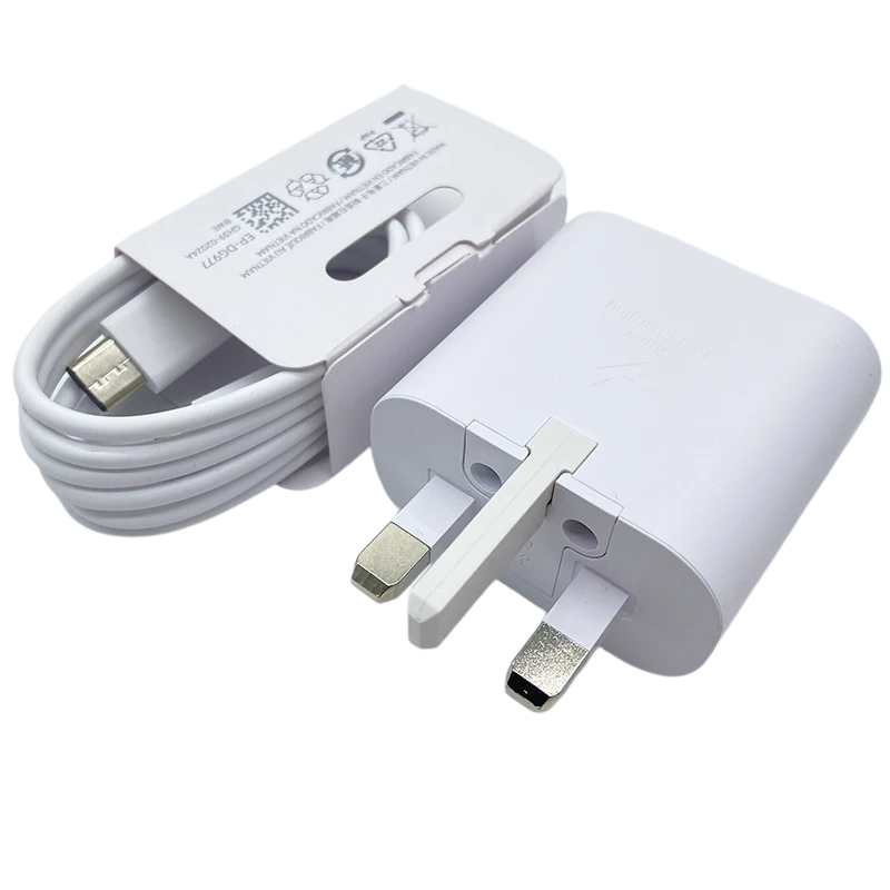 Samsung 25W UK Plug PD Super Fast Charging Adapter For (Type-C to Type-C)