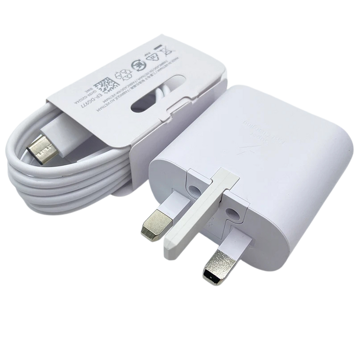 Samsung 25W UK Plug PD Super Fast Charging Adapter For (Type-C to Type-C)