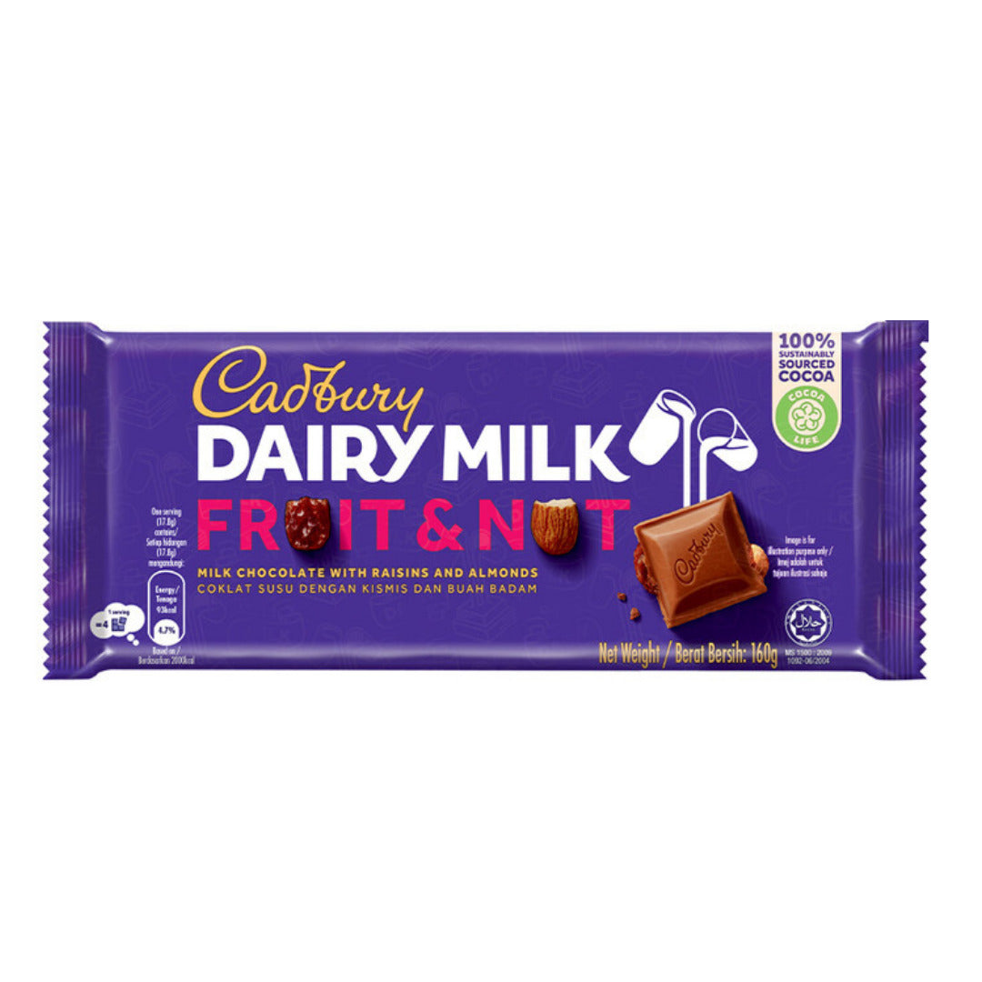 Cadbury fruit & nut Chocolate - 160g