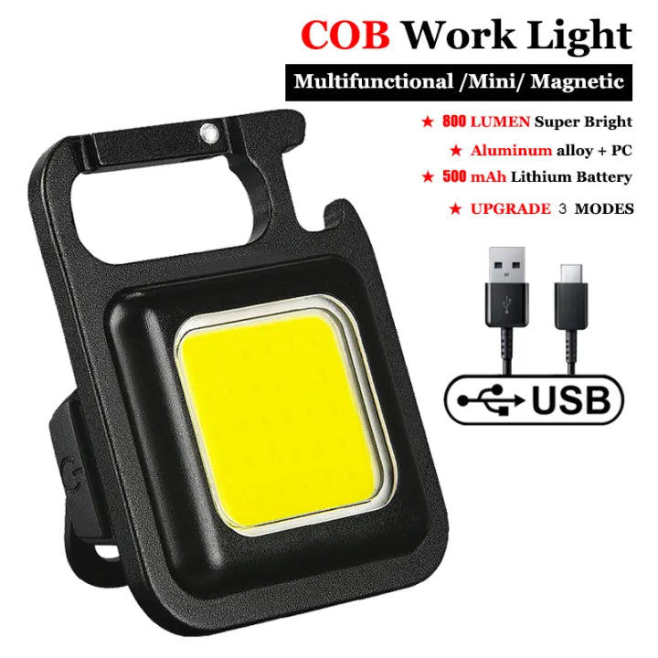 Cob Keychain LED Outdoor Camping Small Light - 1Pcs