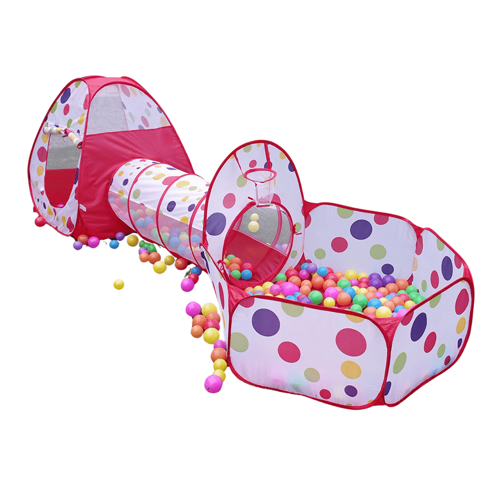 3-in-1 Play Tent with Tunnel & Ball Pit