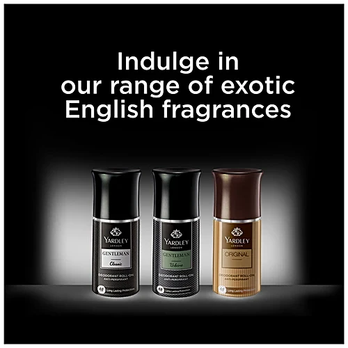 Yardley London Gentleman Classic Deodorant Roll-Onl 48H Long Lasting Scent - 50ml