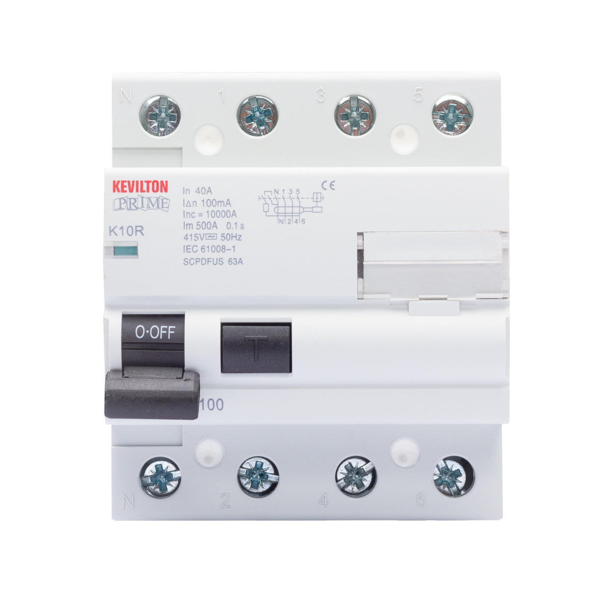 40A 100mA 4Pole Trip Switch (RCCB)