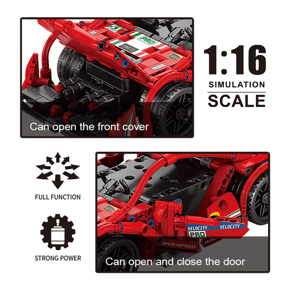 புல் பேக் ரேசிங் ஸ்போர்ட் கார் பில்டிங் பிளாக்ஸ் (6+ ஆண்டுகள்)