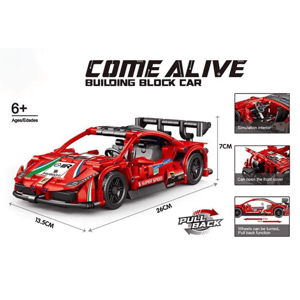 Pull Back Racing Sport Car Building Blocks (6+ years)