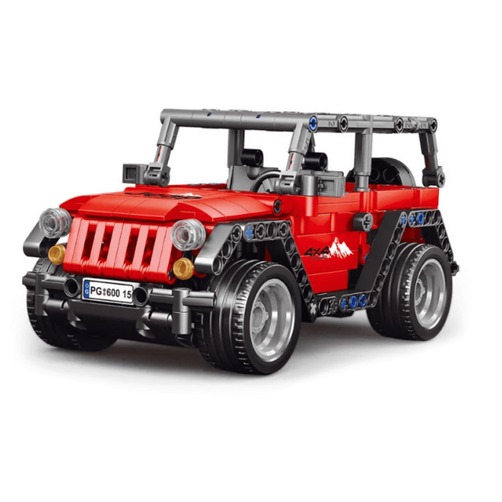 Pull Back 4 x 4 Off Road Block Jeep (Ages 6+)