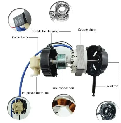 Stand Fan Double Ball Bearing 1.8uF Capacitor 18mm Core Motor - 1Pcs