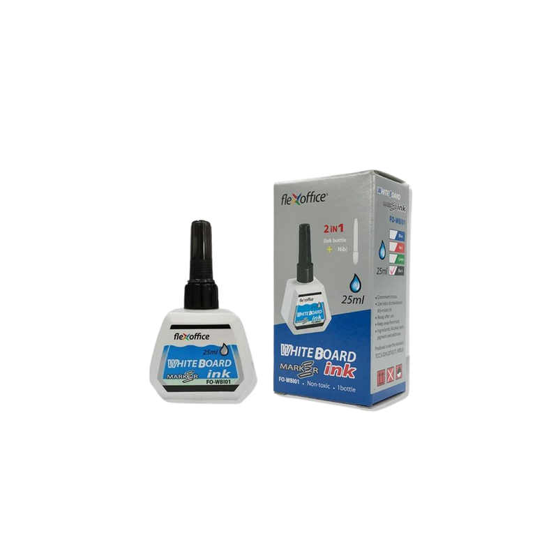Flexoffice Whiteboard Marker Ink Bottle FO-WBI01 Non-Toxic - 25ml