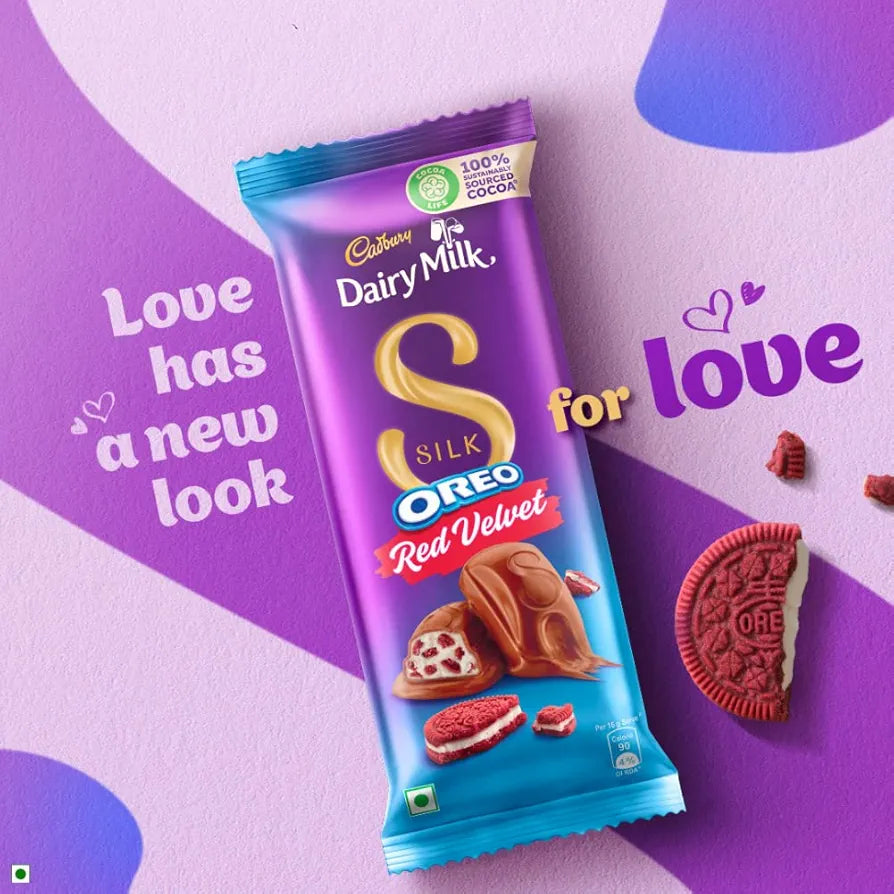 Cadbury Dairy Milk Silk Oreo Red Velvet – Valentine Chocolate Bar Gift Pack 130 g