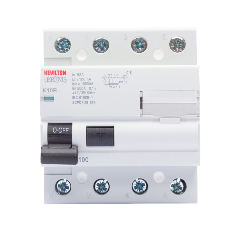 63A 100mA 4 Pole Trip Switch (RCCB)