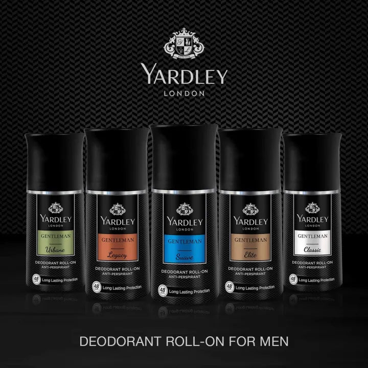 Yardley London Gentleman Classic Deodorant Roll-Onl 48H Long Lasting Scent - 50ml