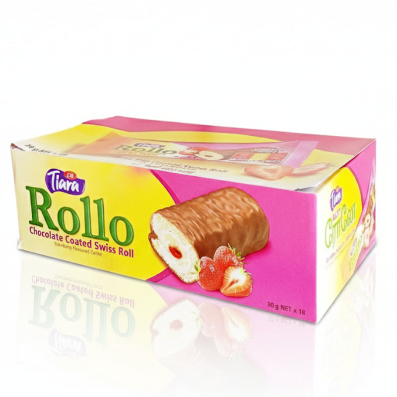 Tiara Rollo Chocolate Coated Strawberry Swiss Roll
