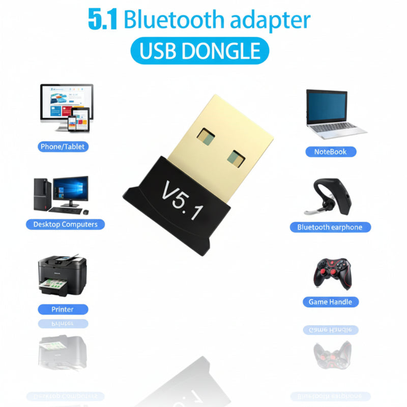 Wireless Bluetooth Adapter (BT 5.1 USB Dongle)