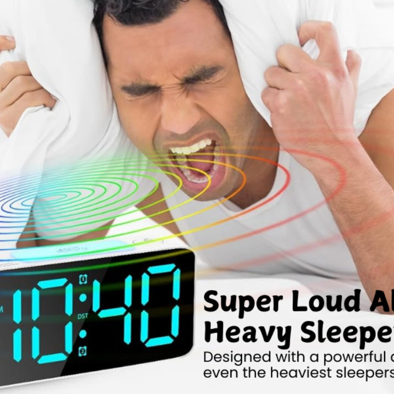 Ajanta 7-Inch LED Table Clock with USB & Night Light