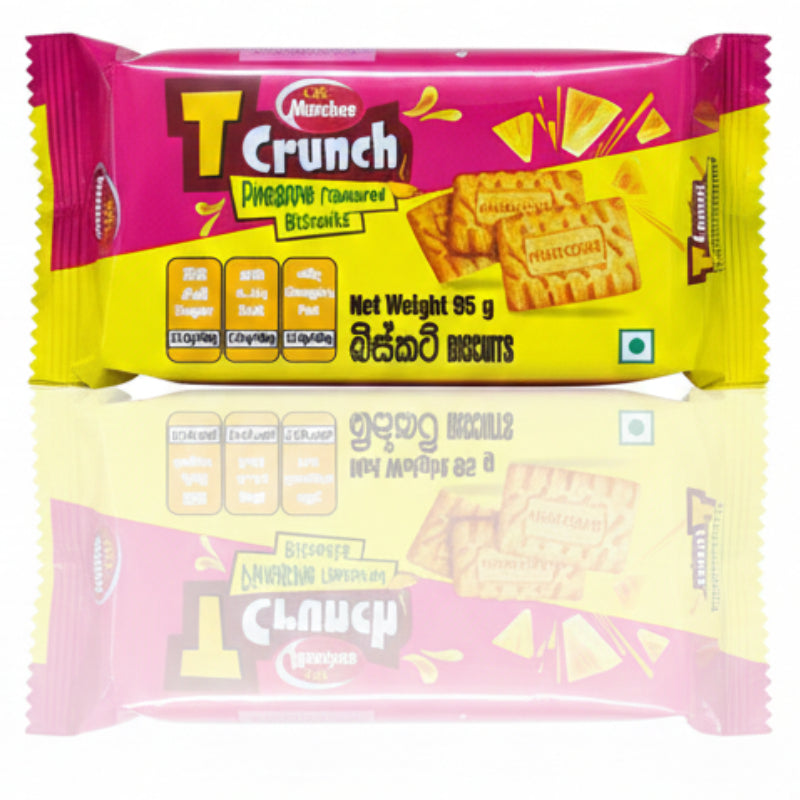 Munchee T Crunch Chocolate / Pineapple Flavoured Biscuits - 95g