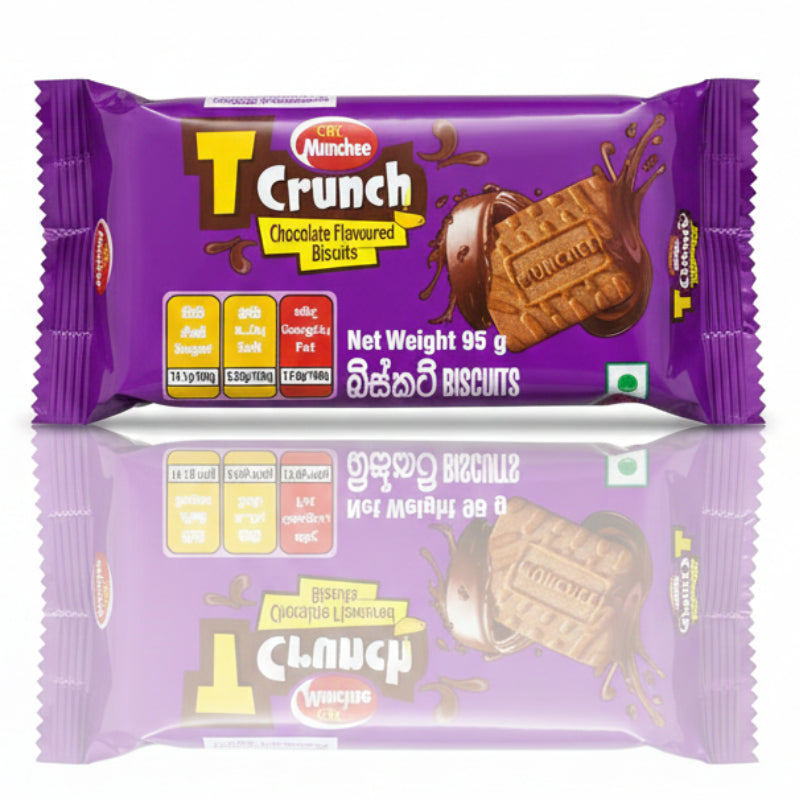 Munchee T Crunch Chocolate / Pineapple Flavoured Biscuits - 95g