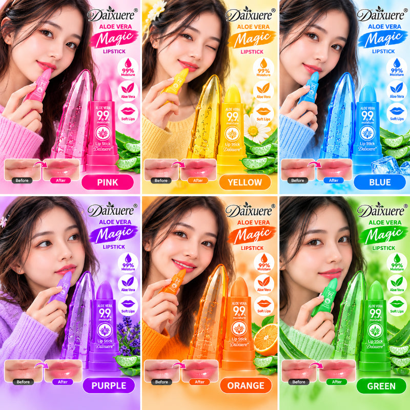 Daixuere Aloe Vera Magic Lipstick – Moisturizing Lip Balm | 6 Colours