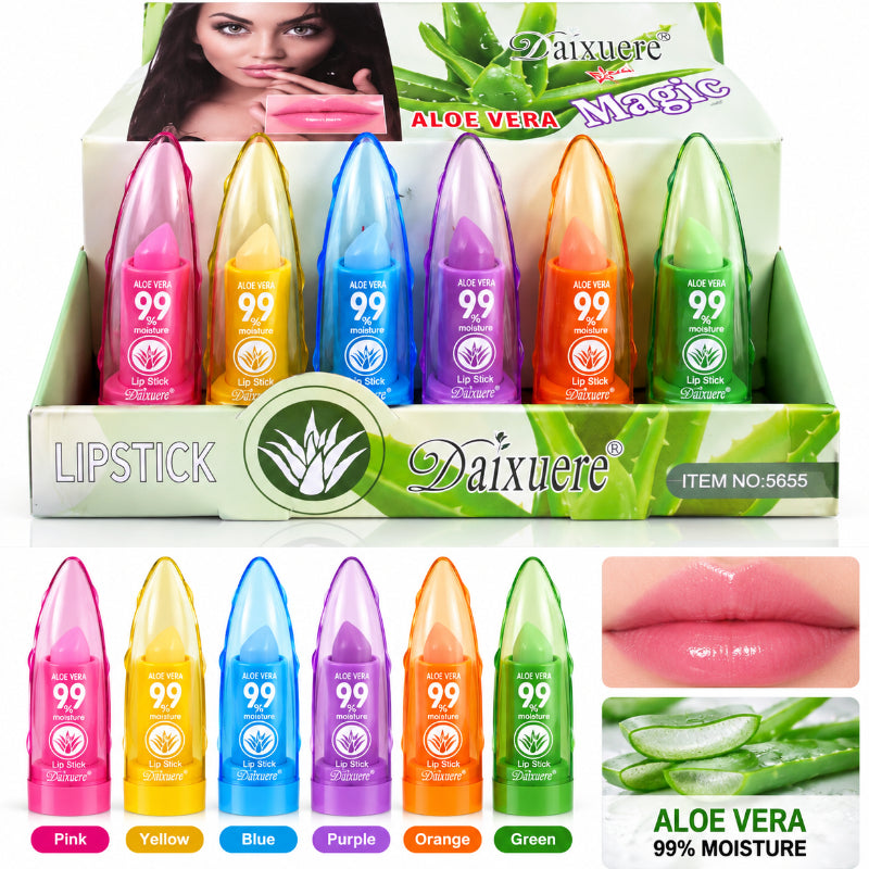 Daixuere Aloe Vera Magic Lipstick – Moisturizing Lip Balm | 6 Colours