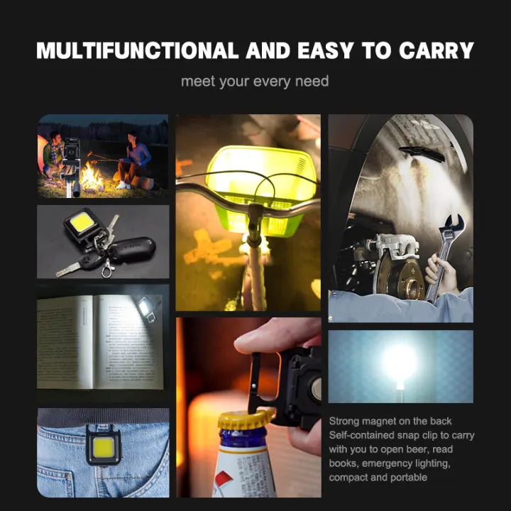 Cob Keychain LED Outdoor Camping Small Light - 1Pcs