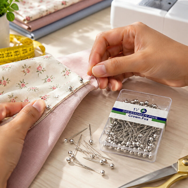 Crown Fox Dressmaker Pins – 1½ Inch