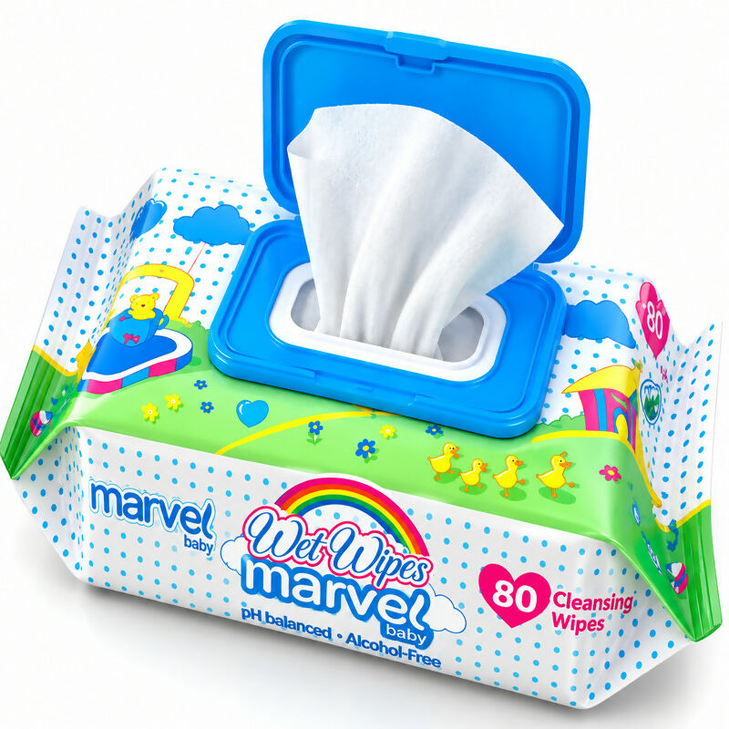 Marvel Baby Wet Wipes – 80 Pieces | Alcohol-Free & pH Balanced | Gentle Baby Care