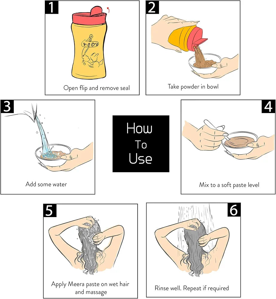 மீரா அட்வான்ஸ்டு ஹெர்பல் ஹேர்வாஷ் பவுடர் - 120 கிராம்