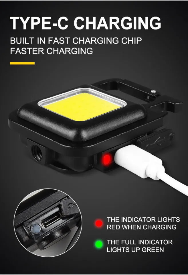 Cob Keychain LED Outdoor Camping Small Light - 1Pcs