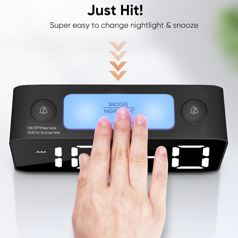 Ajanta 7-Inch LED Table Clock with USB & Night Light