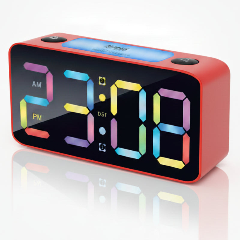 Ajanta 7-Inch LED Table Clock with USB & Night Light